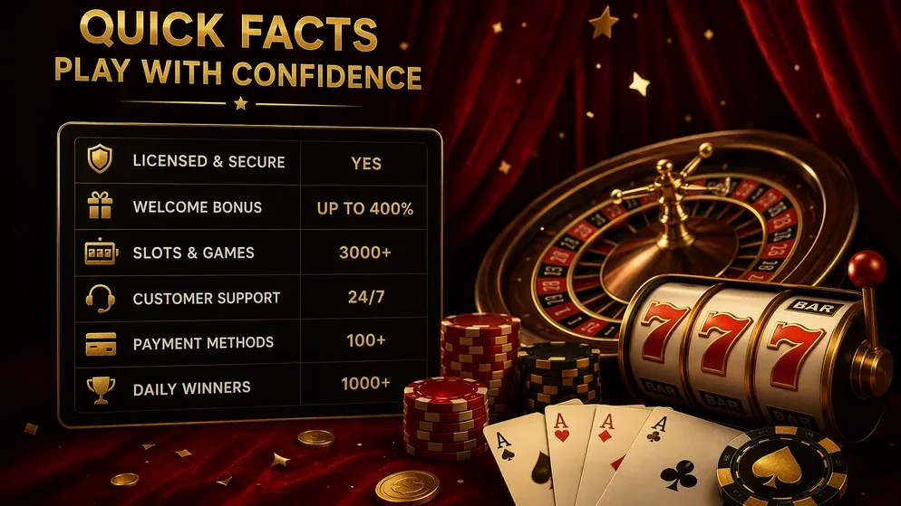 casino quick facts table on screen