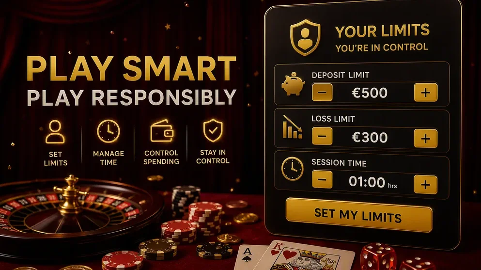 responsible gambling tools panel with deposit limit controls